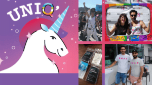 Uniq logo with 4 pictures from the event