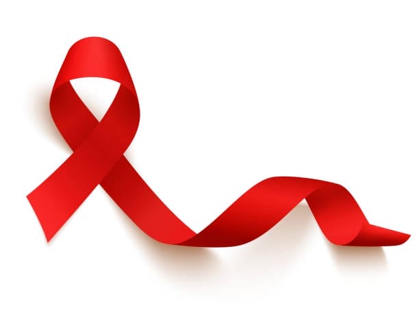 Realistic red ribbon, world aids day symbol, 1 december, vector illustration. World cancer day symbol 4 february.